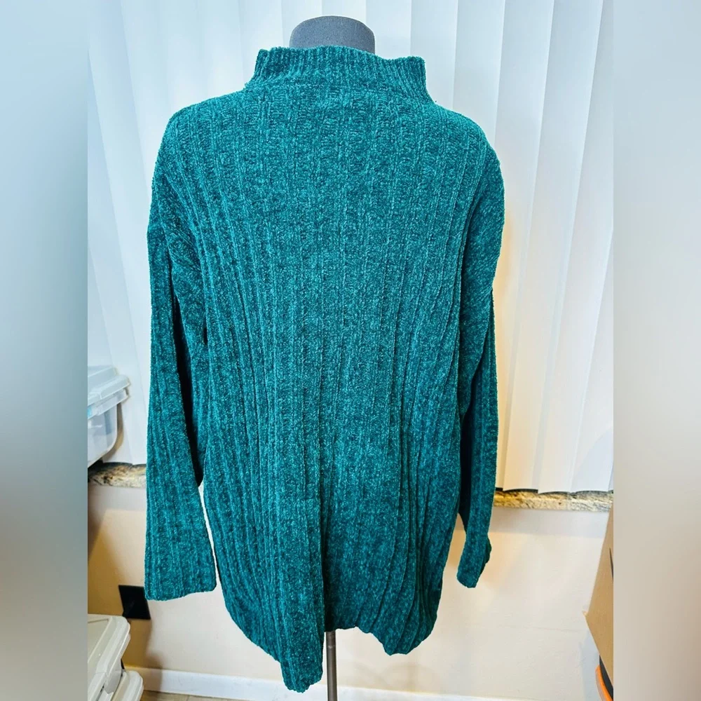 Reference Point Green/Teal Women's Turtle Neck Thick Sweater Size XL